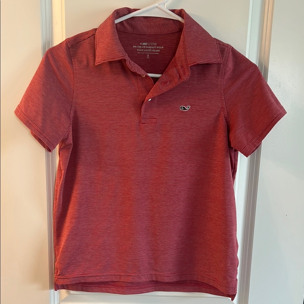 Vineyard Vines Boys Sankaty Red Polo, Youth Small